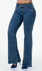 LOWLA - 214131 - High-Waisted Colombian Women's Jeans – Wide-Leg WonderStretch Design